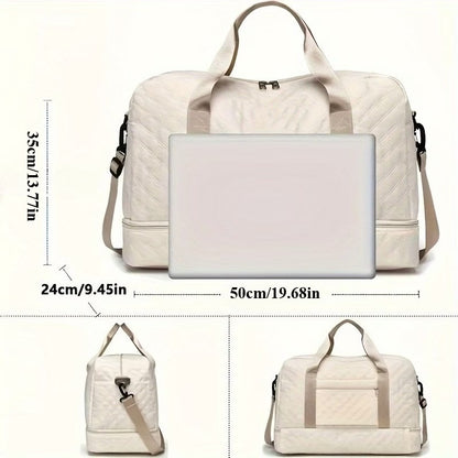 🔥Elegante bolsa de viaje de gran capacidad con diseño de separación para uso húmedo y seco, adecuada para yoga y fitness.