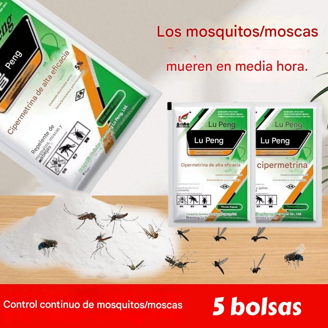 🦟🪰【5 bolsas】El insecticida en polvo de cipermetrina de alta eficiencia más eficaz, se puede utilizar en granjas/hogares/exteriores