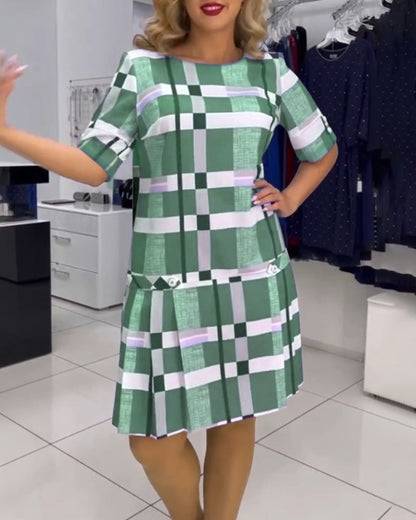 👗【S-5XL】❤️2026 nuevo vestido elegante a cuadros multicolor