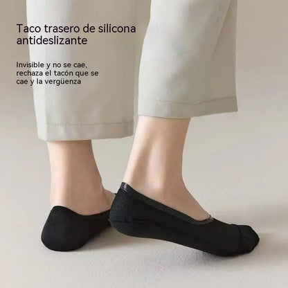【8 pares 】🧦Medias de malla de seda helada para hombre, antideslizantes y de corte bajo.