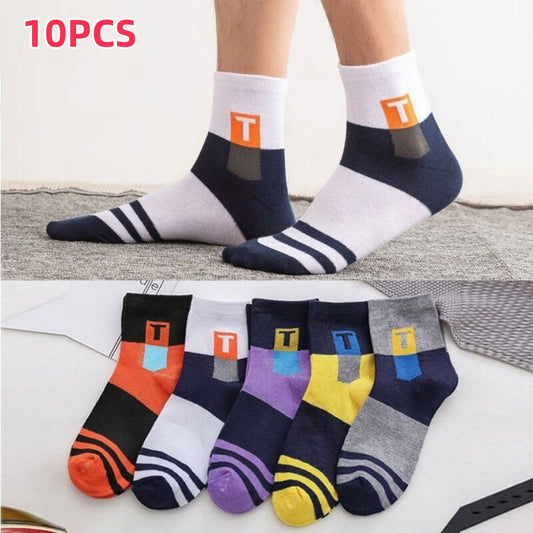 🧦Compra 5 y llévate 5 gratis【10 pares】Calcetines deportivos transpirables, antiolores y absorbentes del sudor para hombre