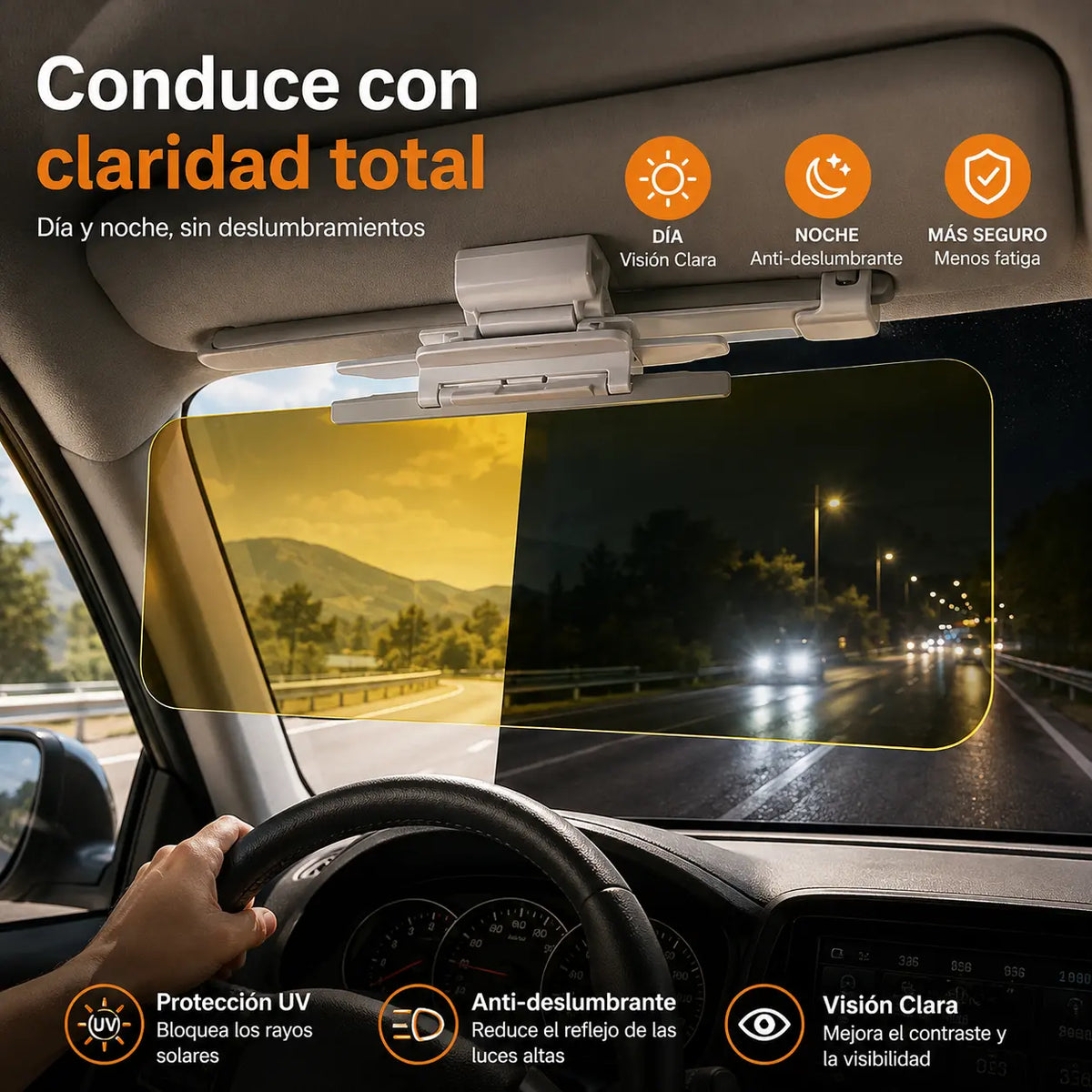 Extensor de visera solar polarizada antirreflejos universal para automóviles