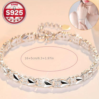 ✨💖Nueva y moderna pulsera de plata de ley 925 para mujer🍀