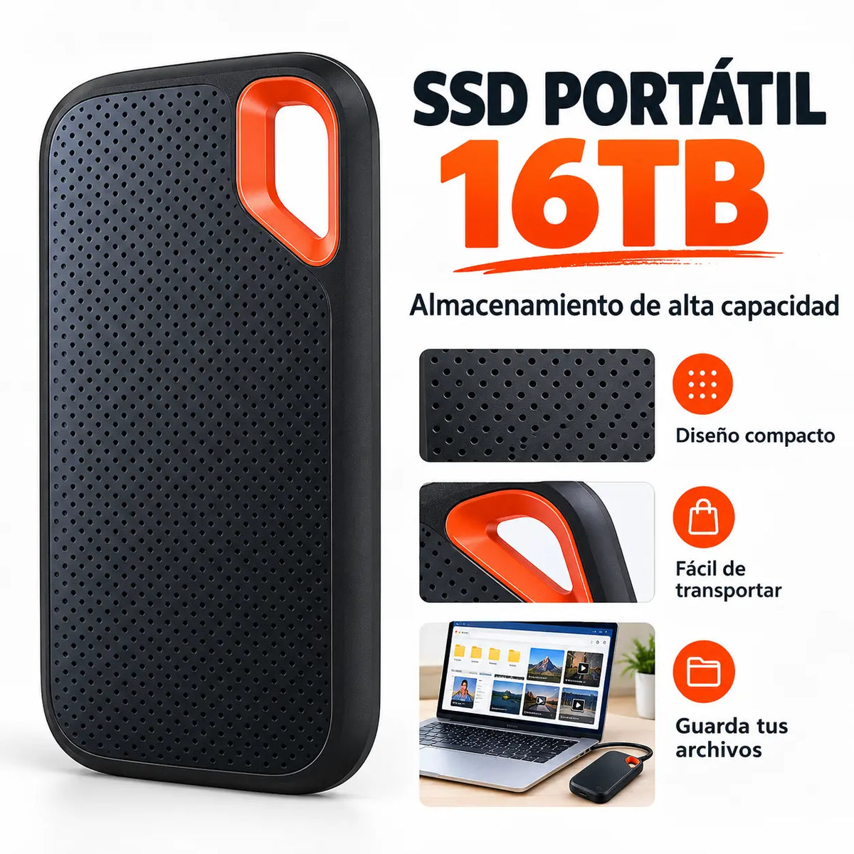 【16TB】Disco duro de estado sólido móvil de alta velocidad