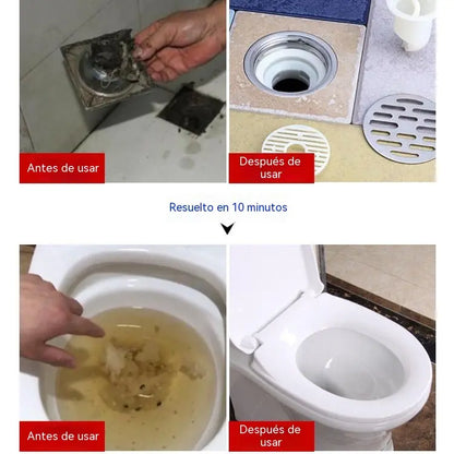 💪🚰✨Limpiador de desagües doméstico, potente disolución, actúa al instante.
