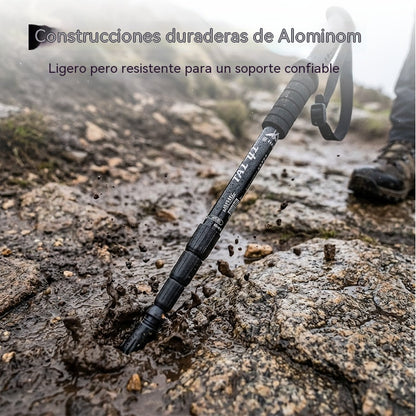 Bastón de trekking ajustable de aleación de aluminio: duradero, con absorción de impactos y ligero