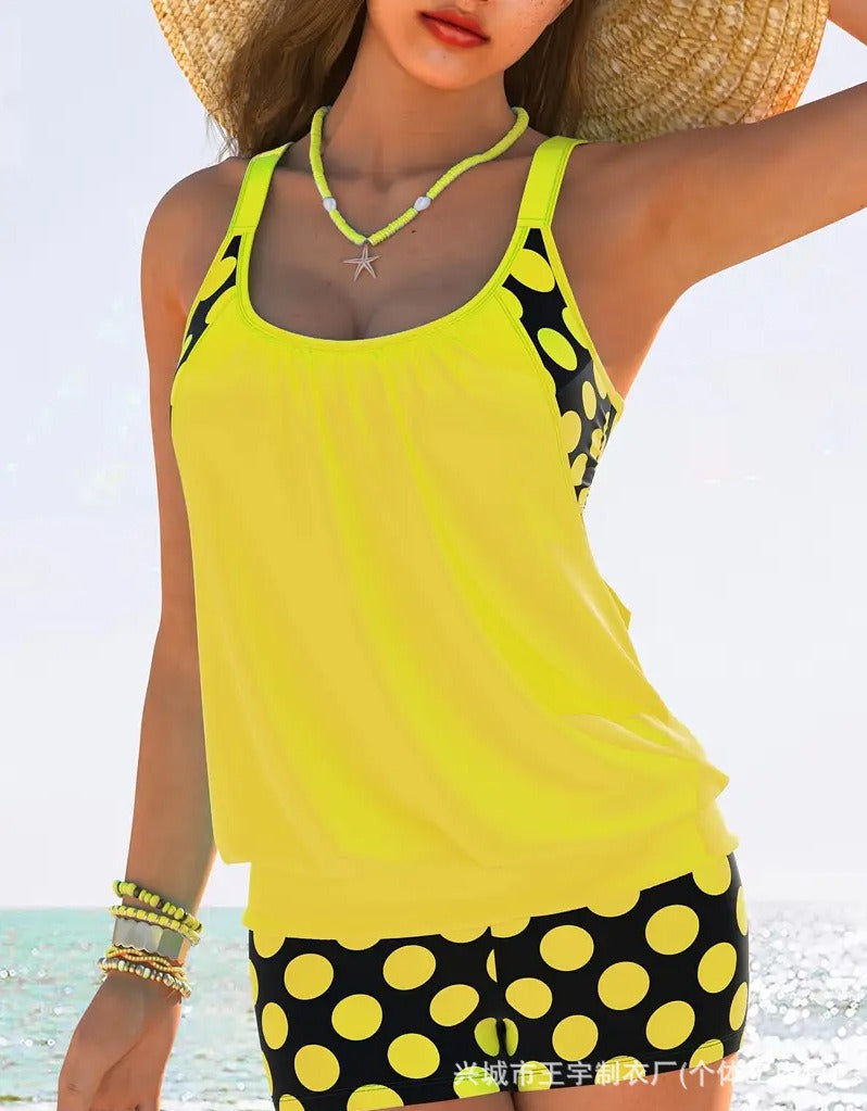 🏖️【S-4XL】Conjunto de traje de baño de lunares de talla grande para mujer, nuevo modelo 2026