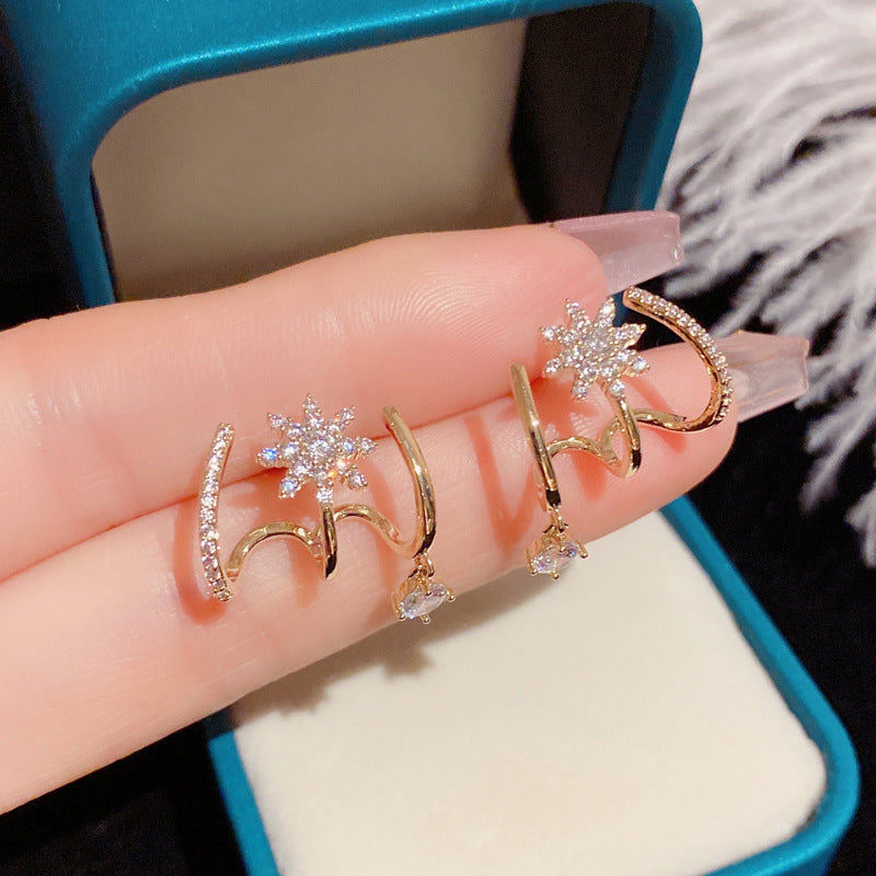🌟10 pares-🌟Pendientes de garra brillantes para mujer