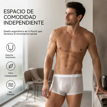 【Juego de 6】Ropa interior transpirable de seda fría para hombre