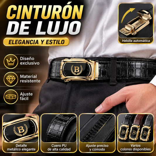 Nuevo cinturón de hombre de cuero genuino con hebilla automática