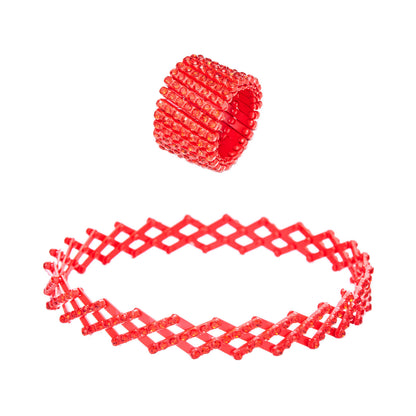💎💍Un anillo/pulsera mágica retráctil de siete filas de diamantes que se puede usar de dos maneras.