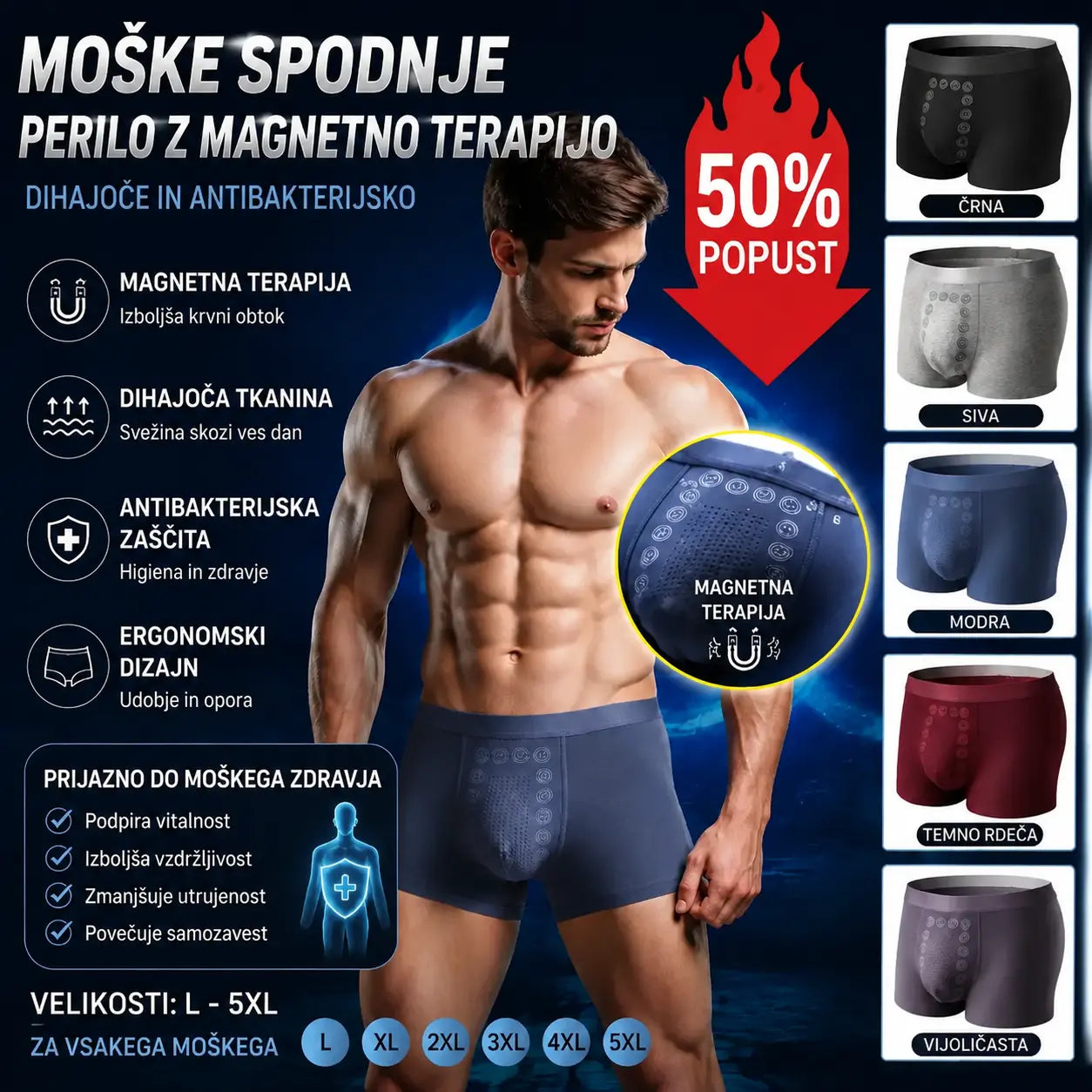 👍🩲【Moški zračni in antibakterijski komplet boksaric iz treh delov】
