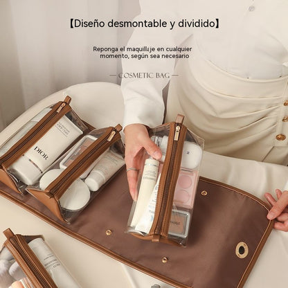 【Novedad de 2026】 Elegante neceser de cosméticos con cuatro compartimentos