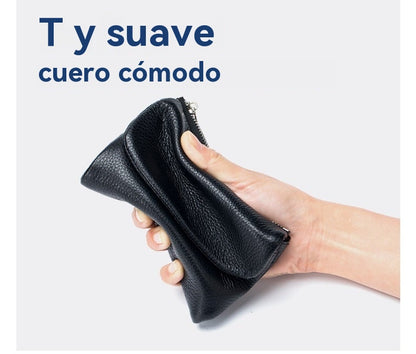 🔥🔥✨⏰Cartera unisex Pebble de piel auténtica con protección RFID🔥