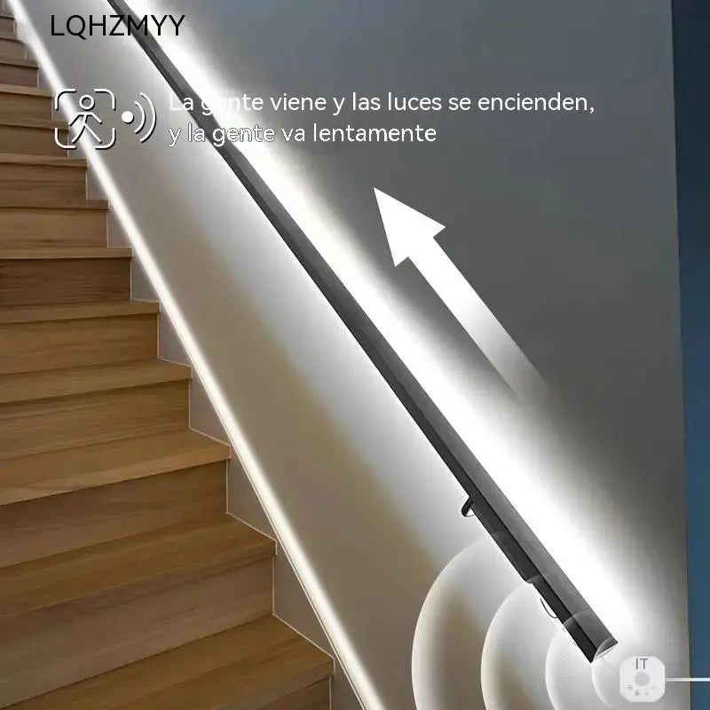 【2M】LED svjetlosna traka s pametnim senzorom i automatskim sustavom osvjetljenja, s USB ljepilom, idealna za kuhinje, spavaće sobe i stepenice.