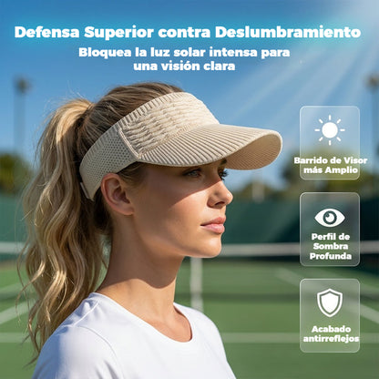 🔥【2 piezas】Sombrero de sol para mujer con coleta alta🧢 Transpirable, diseño abierto, protección UV400☀️ Perfecto para correr, hacer senderismo, ir a la playa y para el día a día💁‍♀️✨