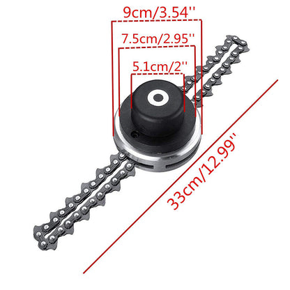 Cuchillas para cortacésped equipadas con cadenas reforzadas y conexiones roscadas de 10 mm; repuestos duraderos para desbrozadoras.