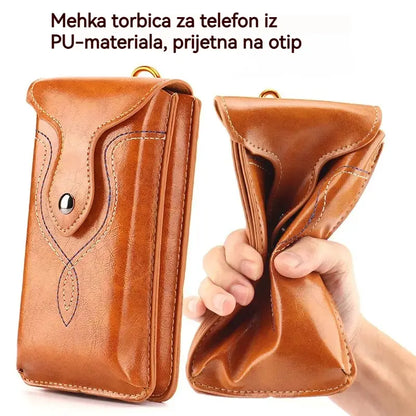 Moška večnamenska dvoslojna torbica za okoli pasu