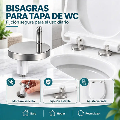 🚽【2 pares, 4 piezas en total】Accesorios universales para baño ----💦✨Abrazaderas de tornillo para fijar el asiento del inodoro.