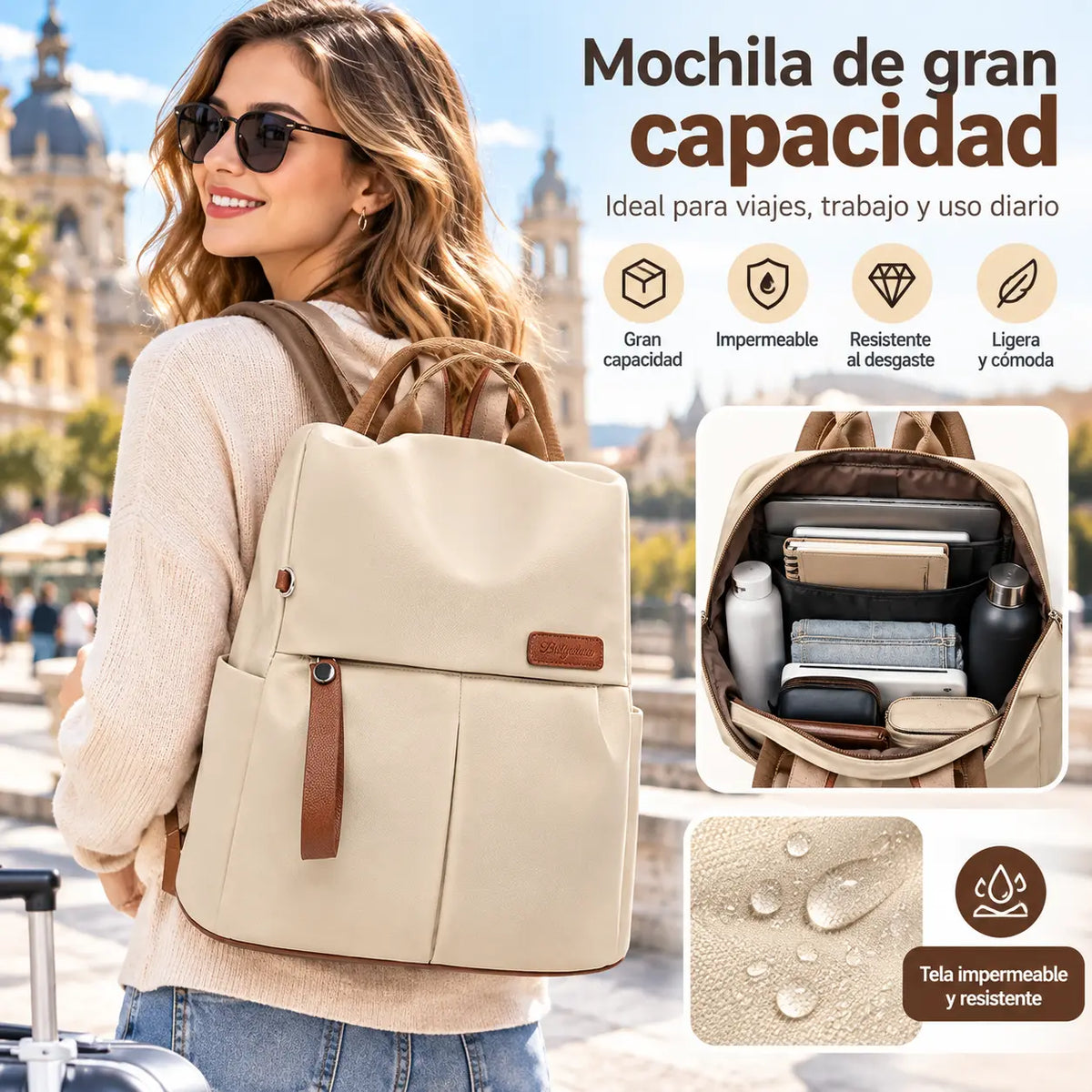 🎒Mochila de viaje de gran capacidad para mujer