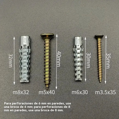 【100/200/300 juegos】🔩 Anclaje metálico dentado súper resistente para fijaciones firmes en cualquier pared