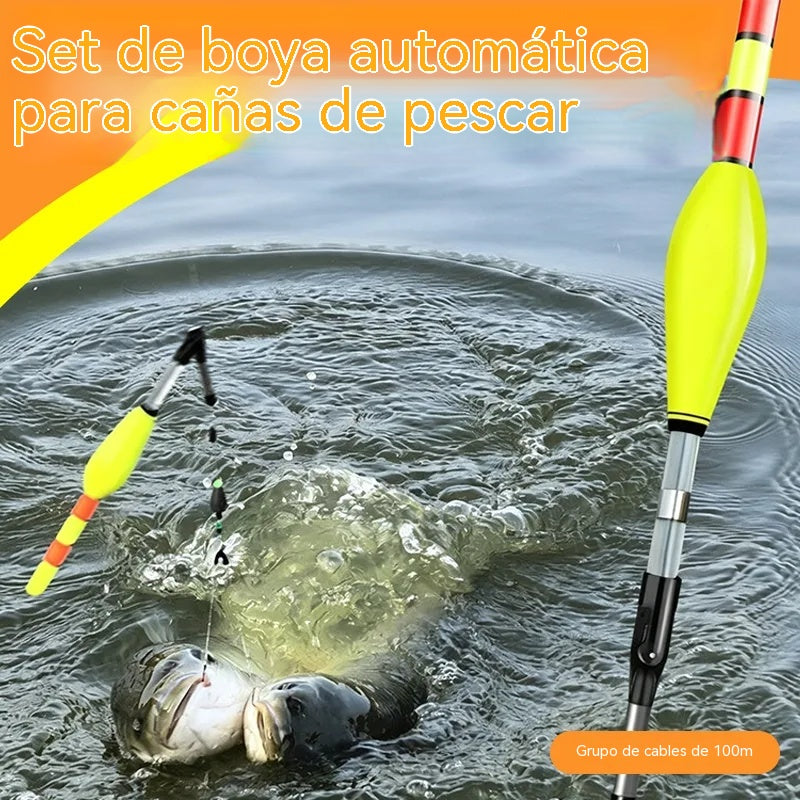 Flotador automático de profundidad ajustable con excelente visibilidad nocturna. ¡Cambia de color al instante cuando pica un pez! ¡No te pierdas ni un solo lugar de pesca!