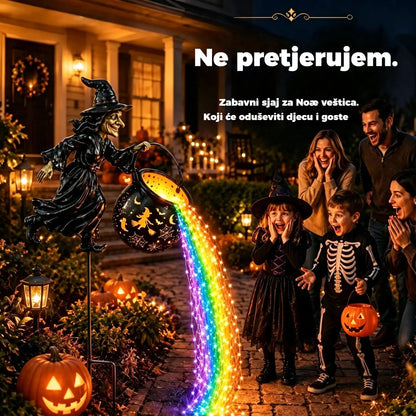 🧙‍♀️🎃LED vrtna svjetiljka u obliku vještičkog kotla – zadivljujući vanjski ukrasi 🔮✨