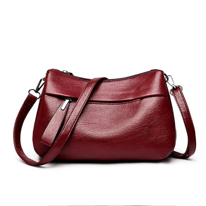 Nuevo bolso bandolera de piel suave y elegante para mujer, de tres compartimentos y gran capacidad.