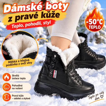 【50%OFF】💟【SLEVA 45%】【35-40】Nové silné plyšové zimní boty vyrobené z pravé kůže s tlustou, vysoce kvalitní bavlněnou podrážkou.