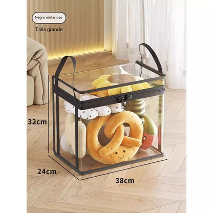 🎁 Caja de almacenamiento de tela transparente | Organizador de armario plegable – ¡Perfecto para ropa, juguetes, mantas y más! 🧸👕📦