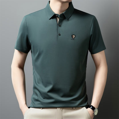 【50%OFF】【M-4XL】Verano 2024 Nuevo polo casual con solapa de media manga de seda helada
