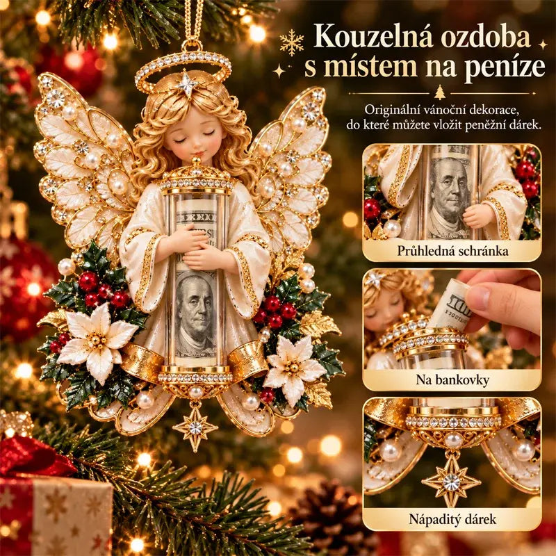 🎁Cena za 10dílnou sadu je 880 českých korun✨Vánoční ozdoba na držák peněz s andělem
