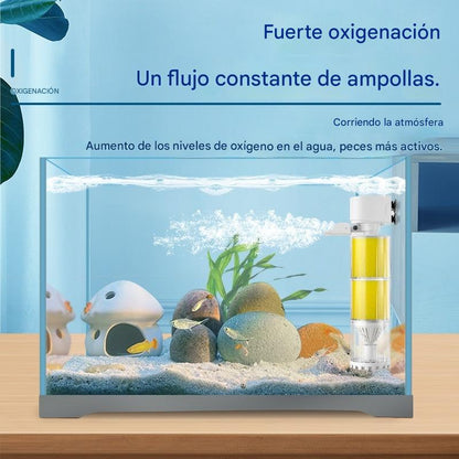 🐟Sistema de circulación de agua de acuario con filtro 3 en 1, funcionamiento silencioso.