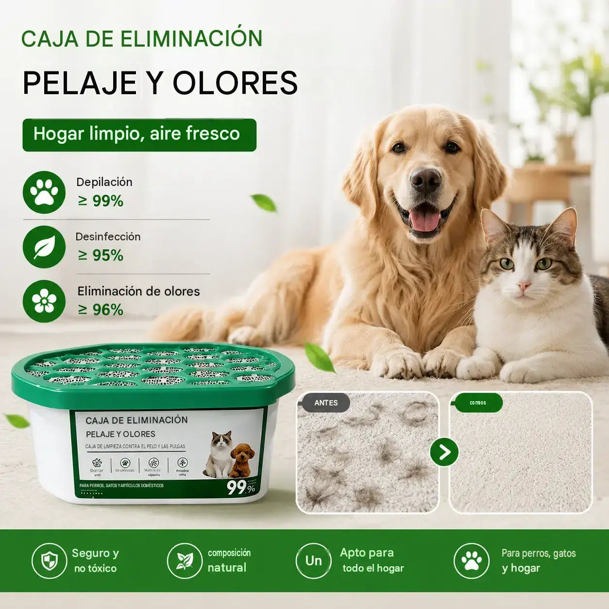 【30%OFF]【Compra 1 y llévate 1 gratis】🔥Oferta especial 2026 - Caja mágica para eliminar el pelo y el olor de las mascotas