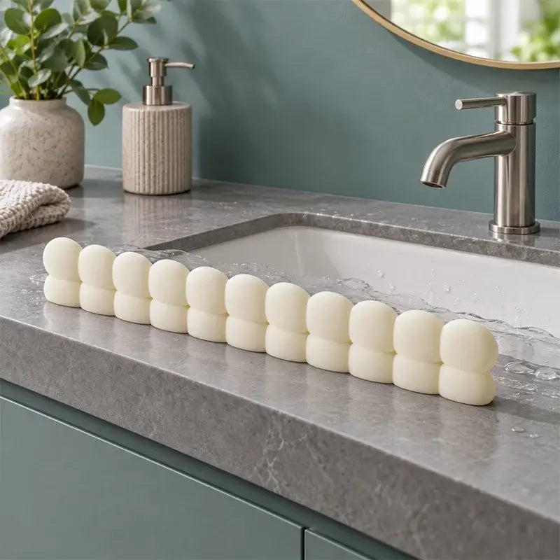 💧 Barrera Antisalpicaduras de Silicona para Fregadero | Protector Impermeable con Ventosas para Cocina y Lavabo
