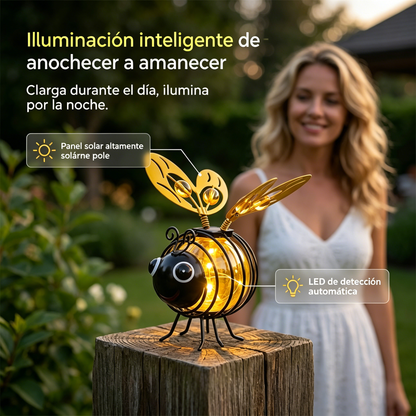 🌙🍃Lámpara solar colgante con forma de abeja: luz ámbar cálida, sin parpadeos, ideal para fiestas en el jardín, acampadas o habitaciones infantiles 🌞🌜