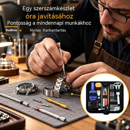 🎉 Különleges ajánlat 2026-ra 🔧 Professzionális órajavító készlet – Új szíj, új elem, ugyanaz az óra – Javítsd meg saját kezűleg, percek alatt ⌚
