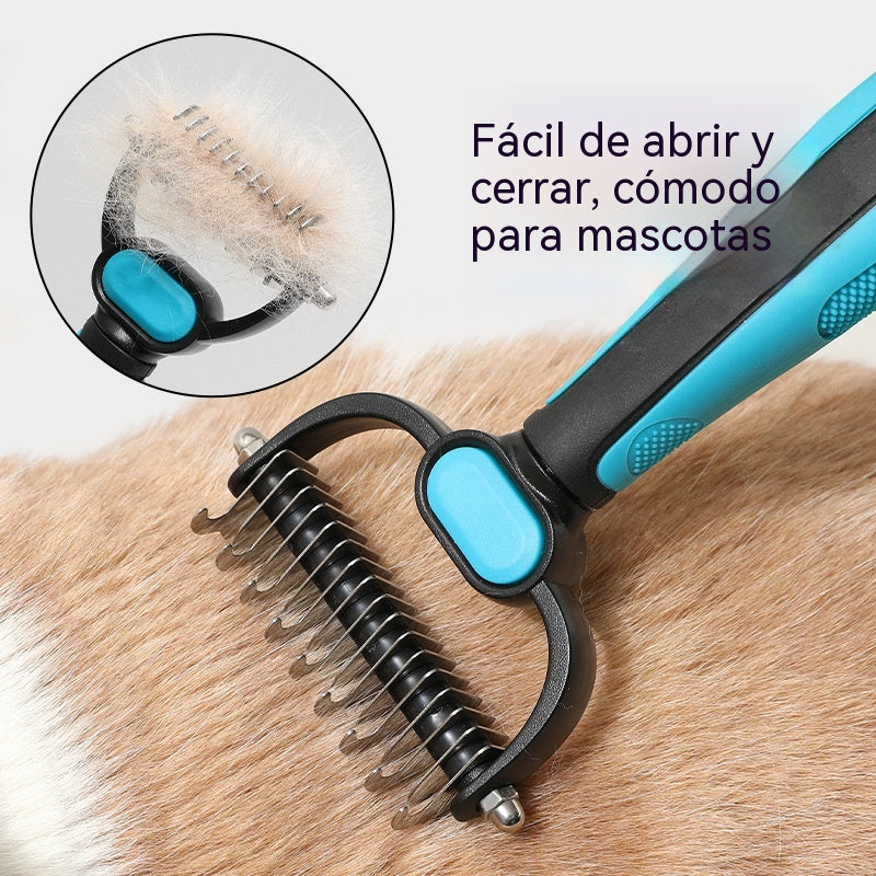 🐱🐕🐈 Peine multifuncional 3 en 1 para desenredar el pelo de mascotas, peine para eliminar el pelo de perros y gatos.