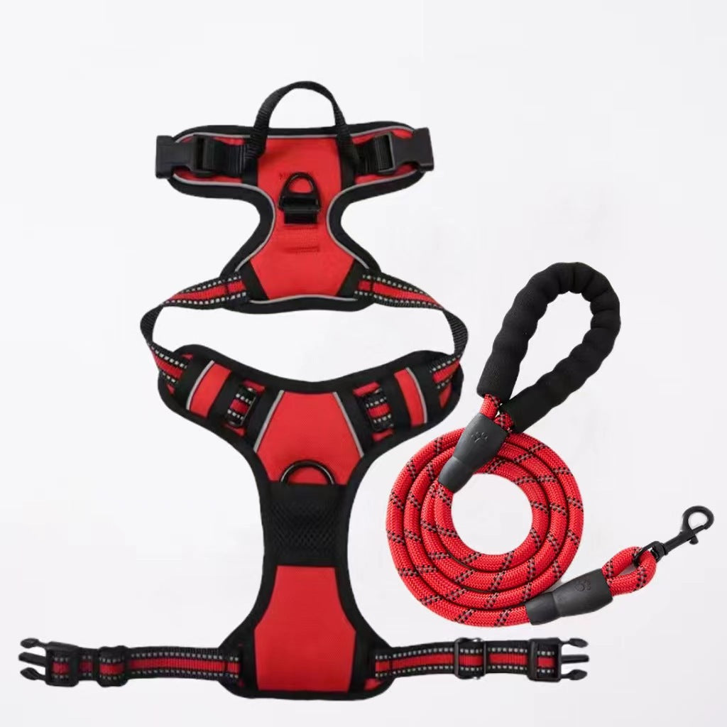 💥【Chaleco + cordón reflectante】Chaleco porta-correa para mascotas de 4 a 45 kg [con correa]
