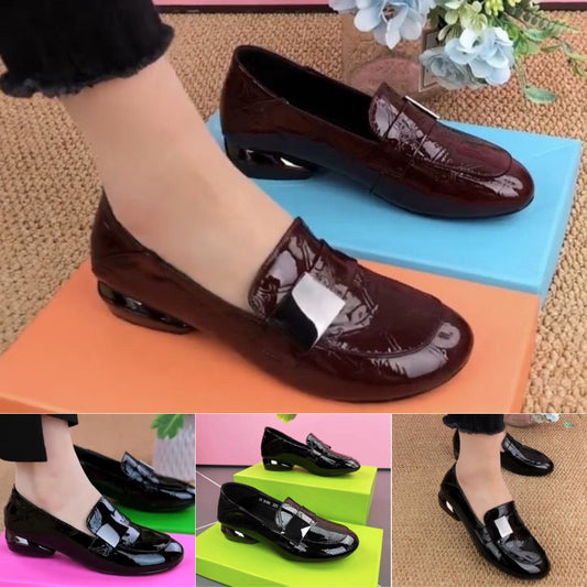 【35-41】Nuevos zapatos de cuero brillante, versátiles y de moda para mujer