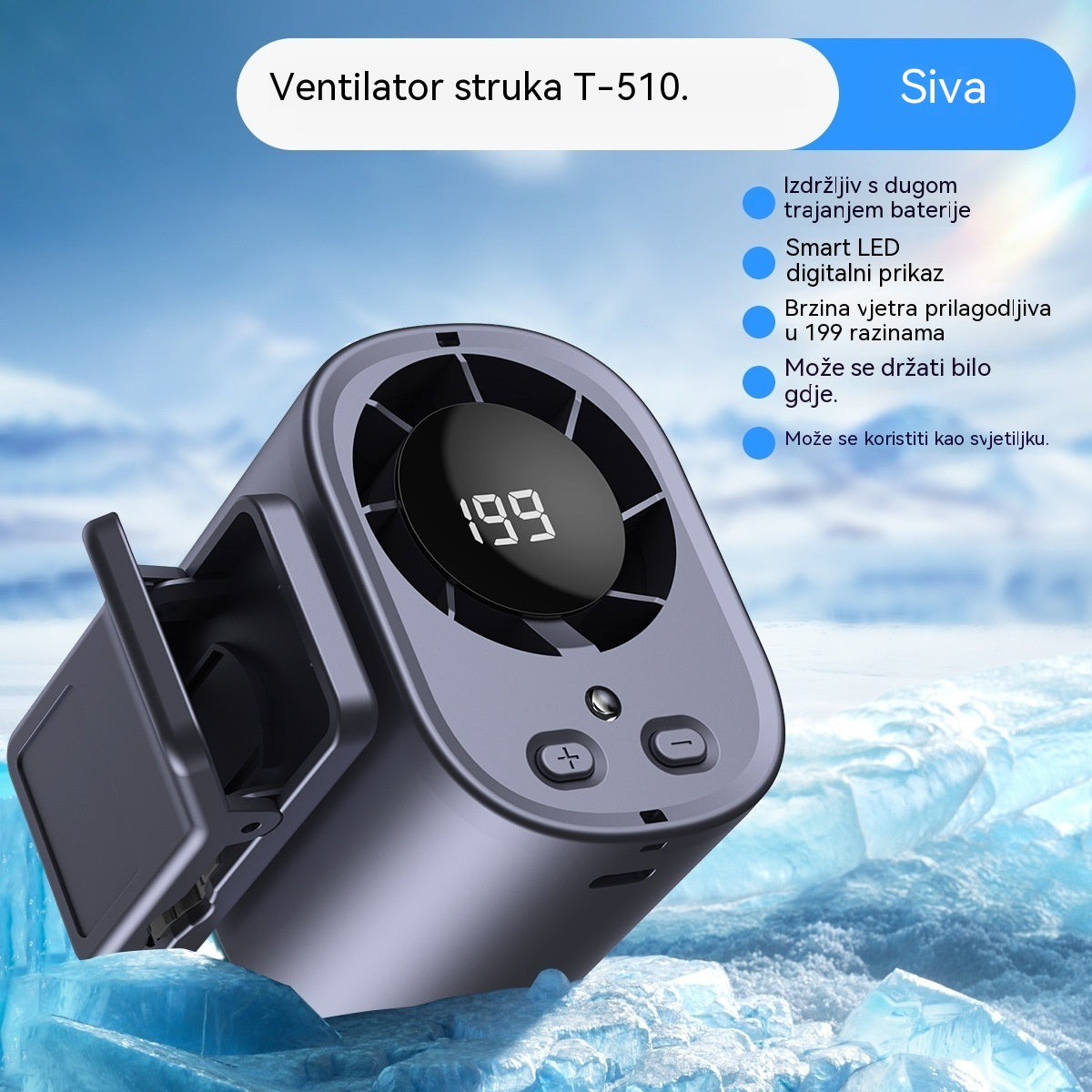 🌀❄Novi USB ventilator velikog kapaciteta s LED digitalnim zaslonom za automobilsku i vanjsku upotrebu