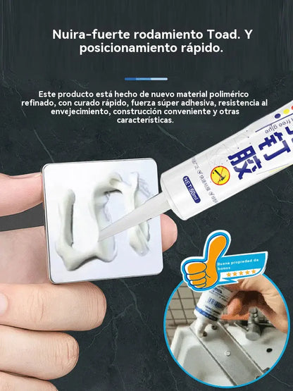 【4 pieza】Práctico adhesivo multiusos sin clavos: resistente al agua sin taladrar, se puede utilizar en metal, plástico, azulejos, cerámica, vidrio y madera.
