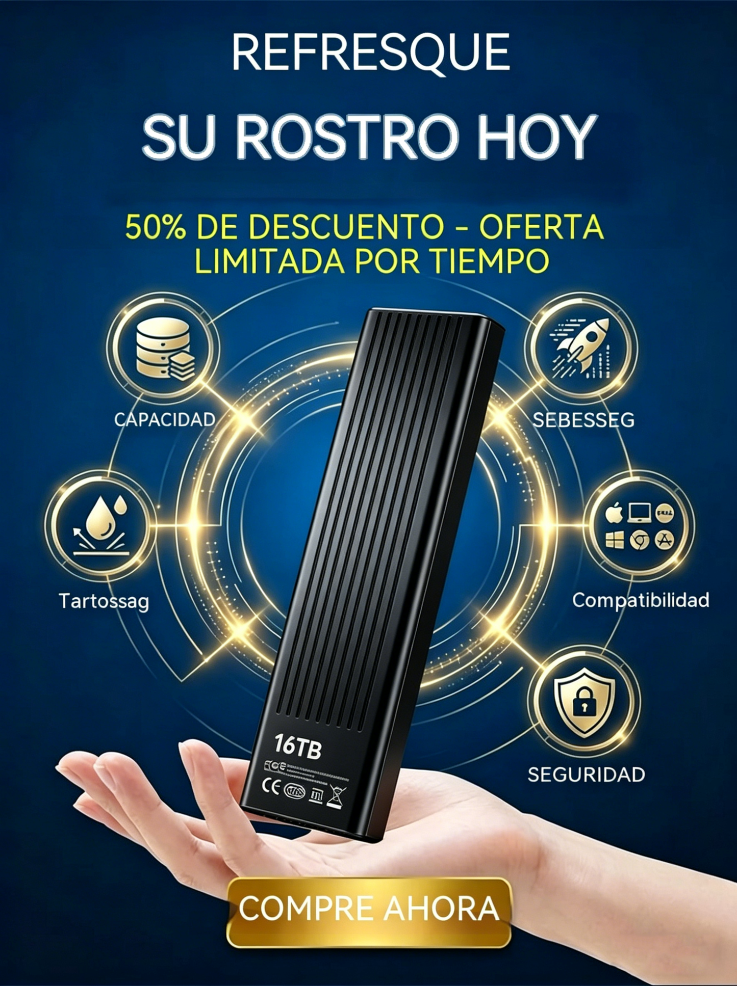 Unidad de estado sólido SSD portátil de alta velocidad