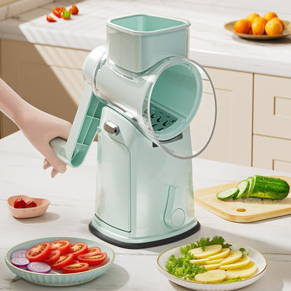 Cortadora de verduras de tambor multifuncional con manivela