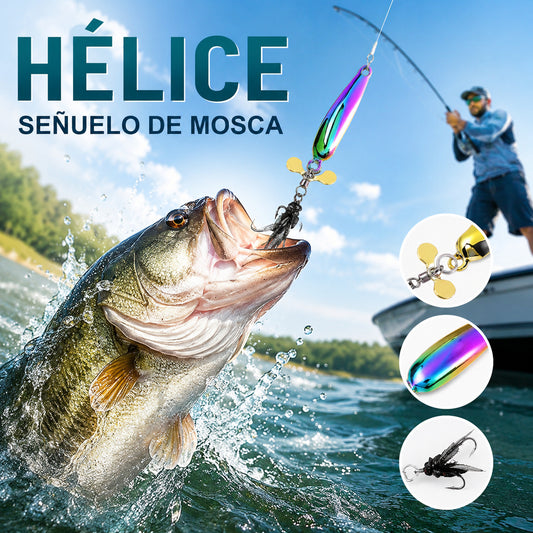 【Compra 3 y llévate 3 gratis】【6PCS】Lanzamiento de señuelos con cucharillas giratorias en forma de hélice y cebos para mosca.