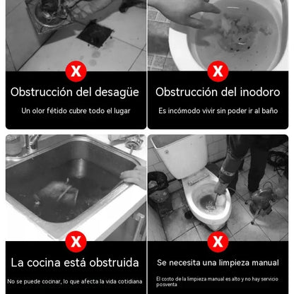 💪🚰✨Limpiador de desagües doméstico, potente disolución, actúa al instante.