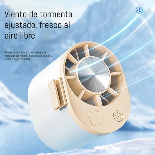 🌀 Mini ventilador de alta velocidad que se puede sujetar a la cintura.