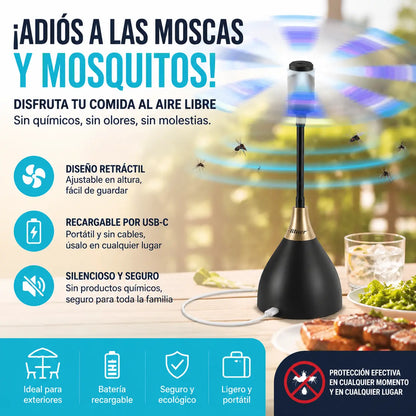 🌀 Ventilador inteligente repelente de insectos: recargable, silencioso y portátil. Crea un ambiente libre de insectos en cualquier momento y lugar. 🏡✅
