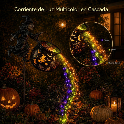 🎁🎃🔮Luz de jardín con forma de caldero de bruja para Halloween