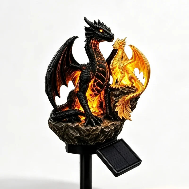 🐉Lámpara solar de jardín Dragon Legacy – Edición Golden Ember